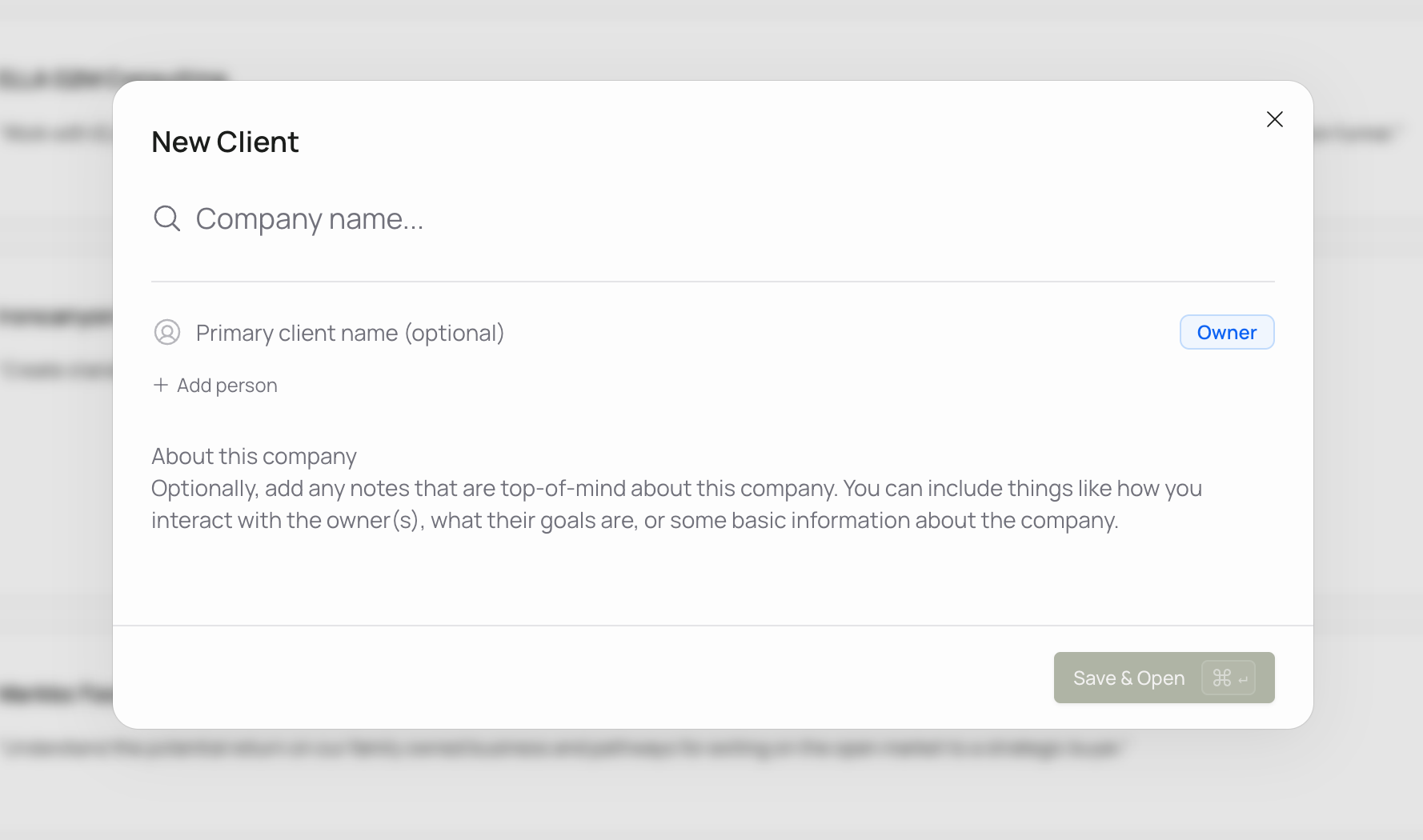 A faster way to add a client, with auto-fill